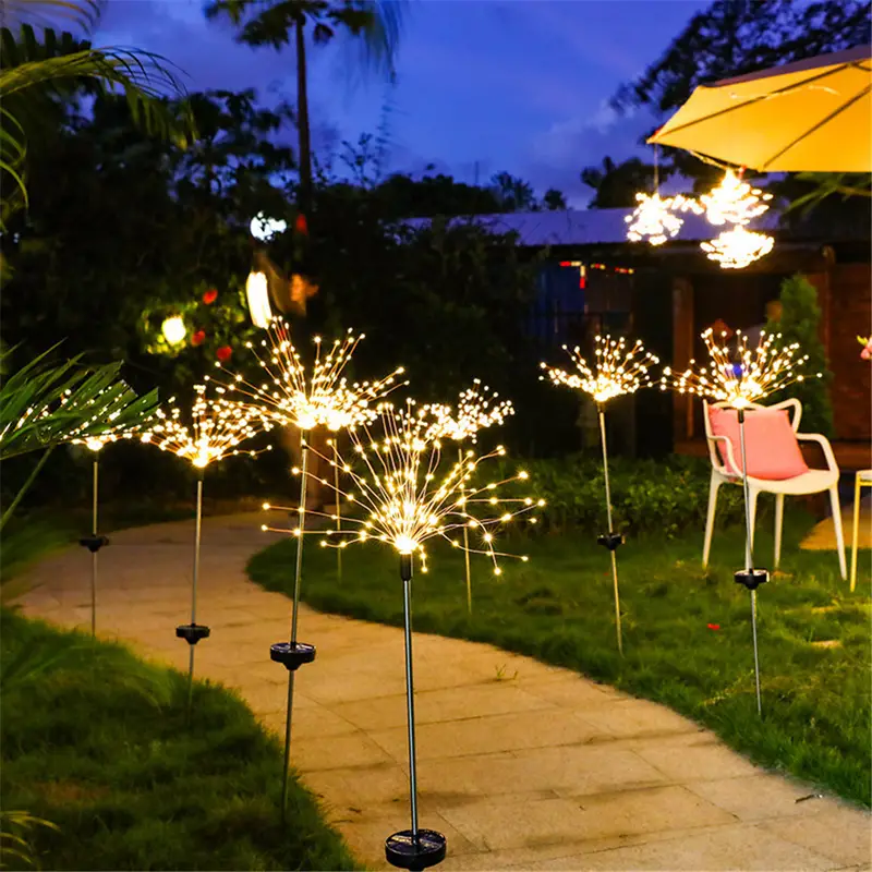 1pc solar fireworks lights 60 150 200 led outdoor diy solar lights 8 lighting model garden decorative lights waterproof fairy lights lawn lights details 1