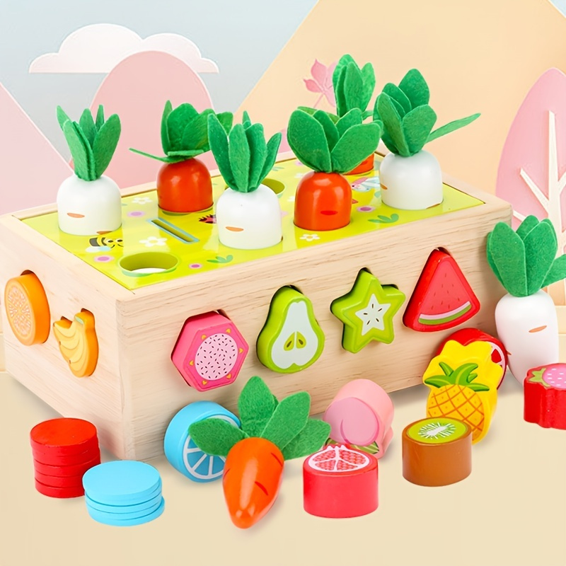 Montessori Puzzle Toys for Children, Frutas, Caminhão, Cartão