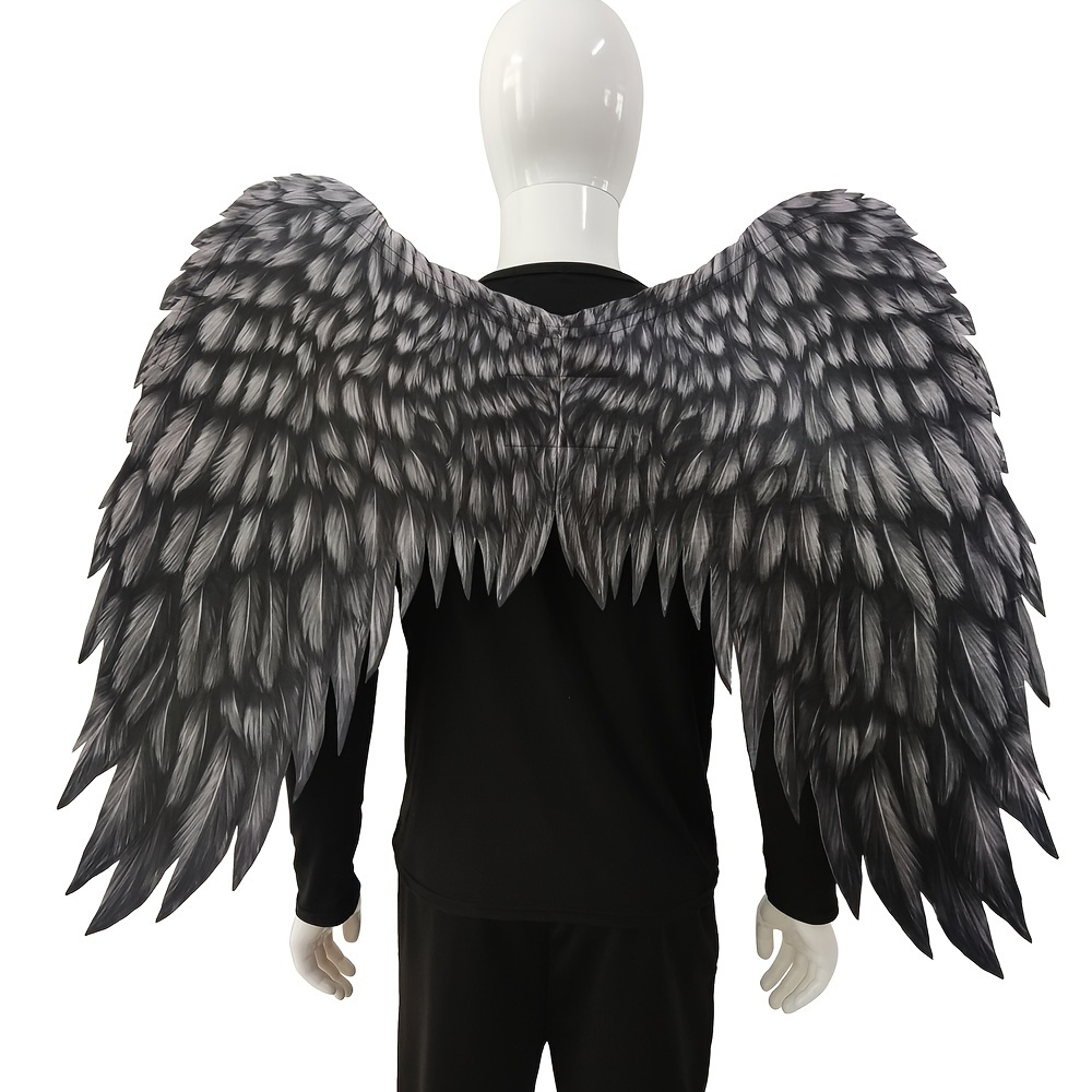 Red angel wings for cosplay costume adult realistic black demon Halloween  prop