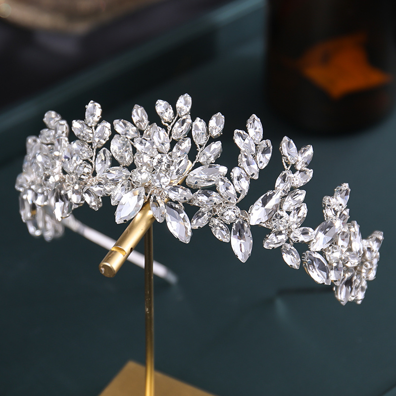 ручная работа свадебная диадема цветочный ободок кристальный свадебный головной убор модный головной убор женский для вечеринки подарок ободок для волос детали 2