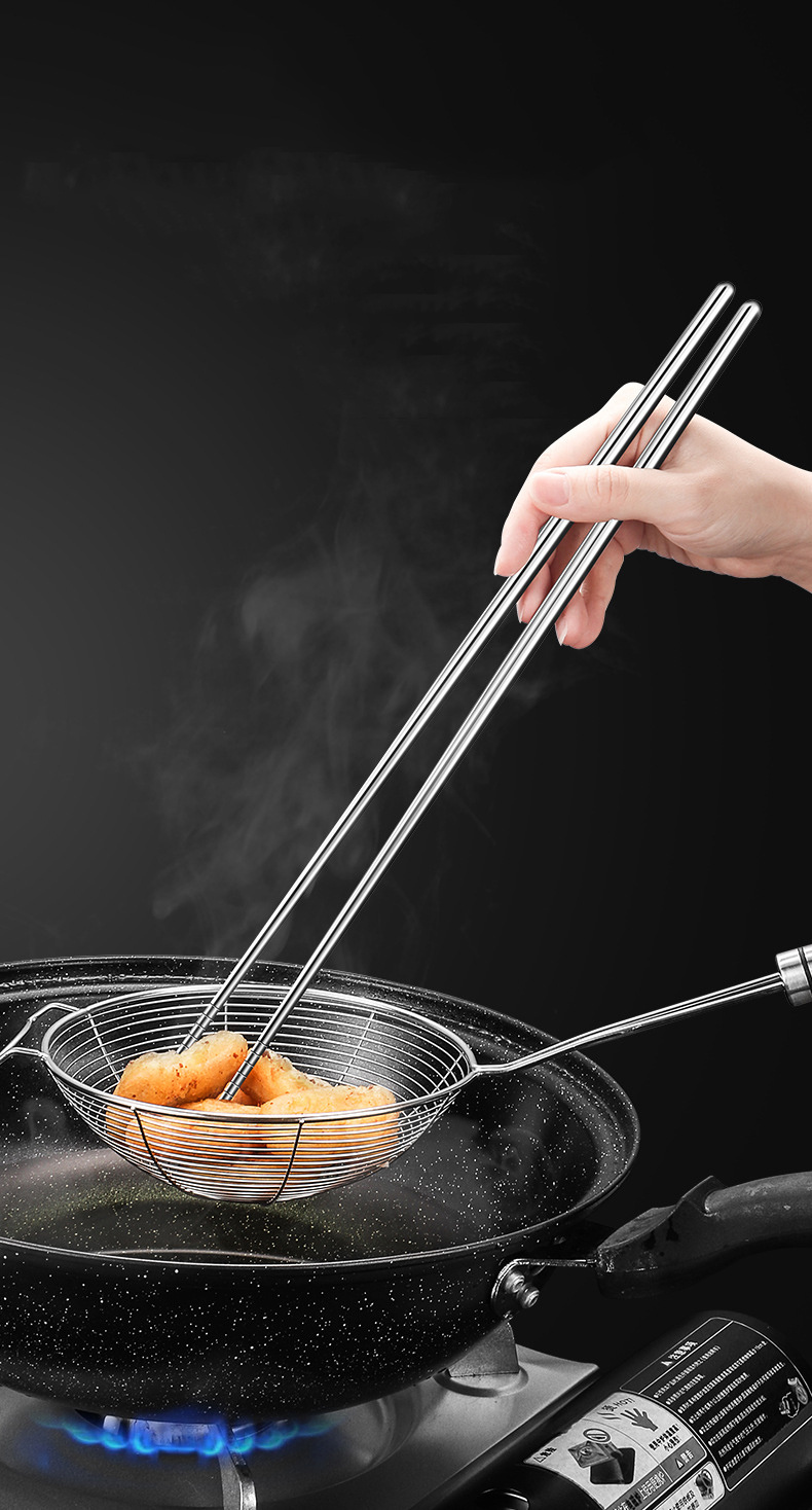 Cooking Stainless Steel Chopsticks Extra Long Frying Temu