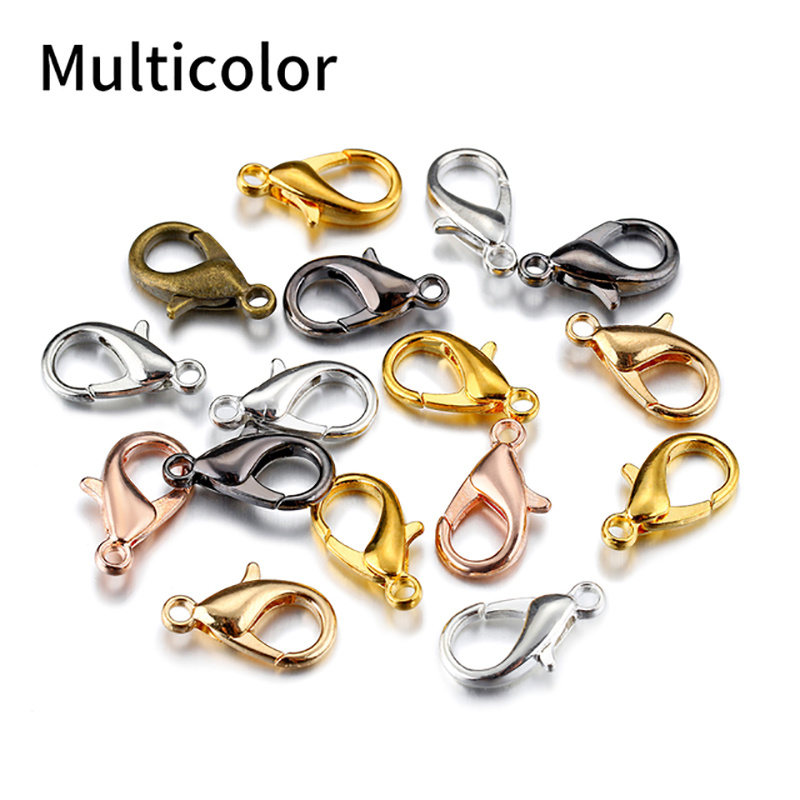 Alloy Lobster Clasps With 3 Sizes Silvery Lobster Clasps - Temu
