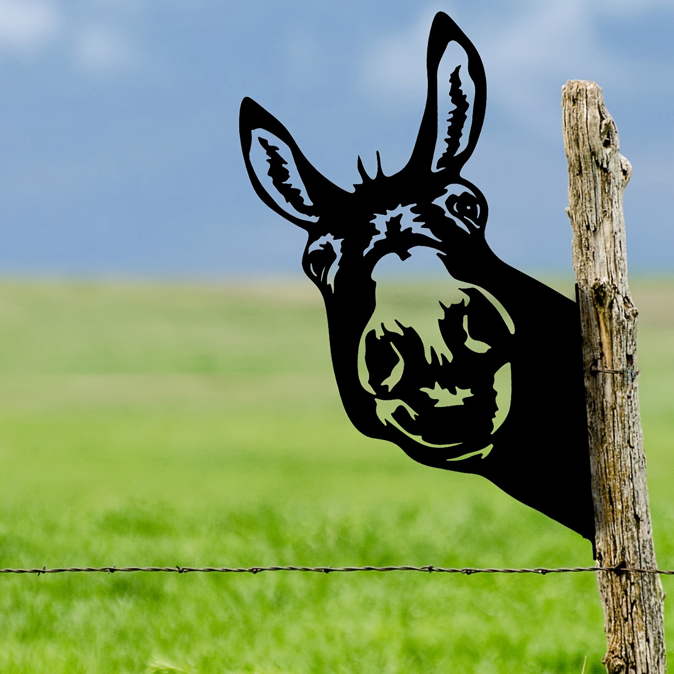 

Vintage Donkey Head Iron Silhouette - Add A Cute Farmhouse Touch To Your Garden Fence!