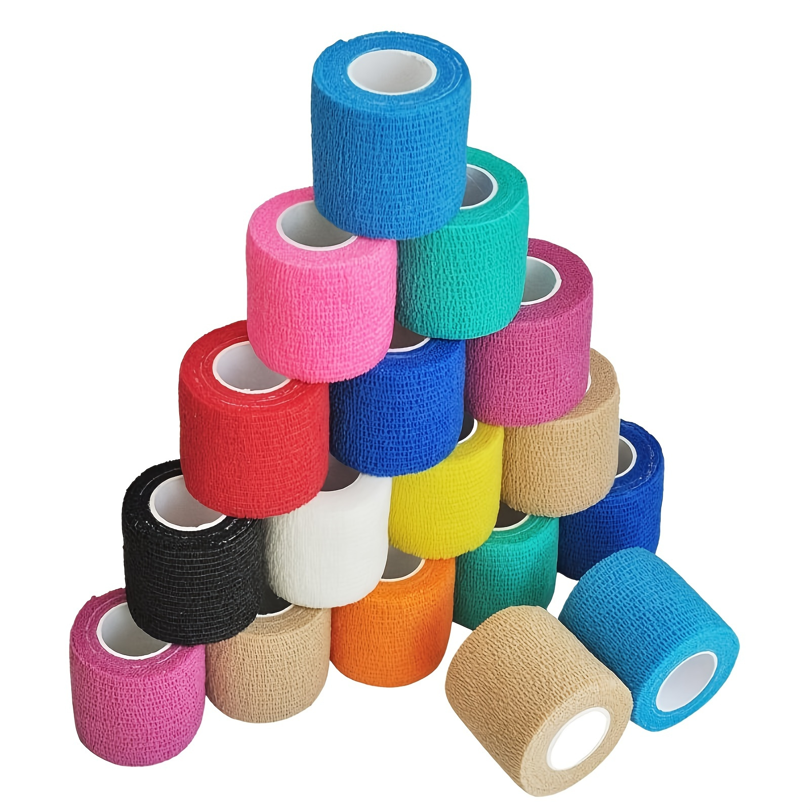 12 piezas de cinta deportiva de espuma preenvuelta y cinta atlética, cinta  deportiva transpirable para correr, senderismo, cabello (colores vivos)