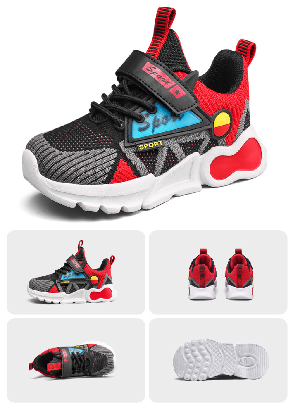 Boys Soft-soled Sneakers, Lightweight Breathable Non-slip Running Shoes ...