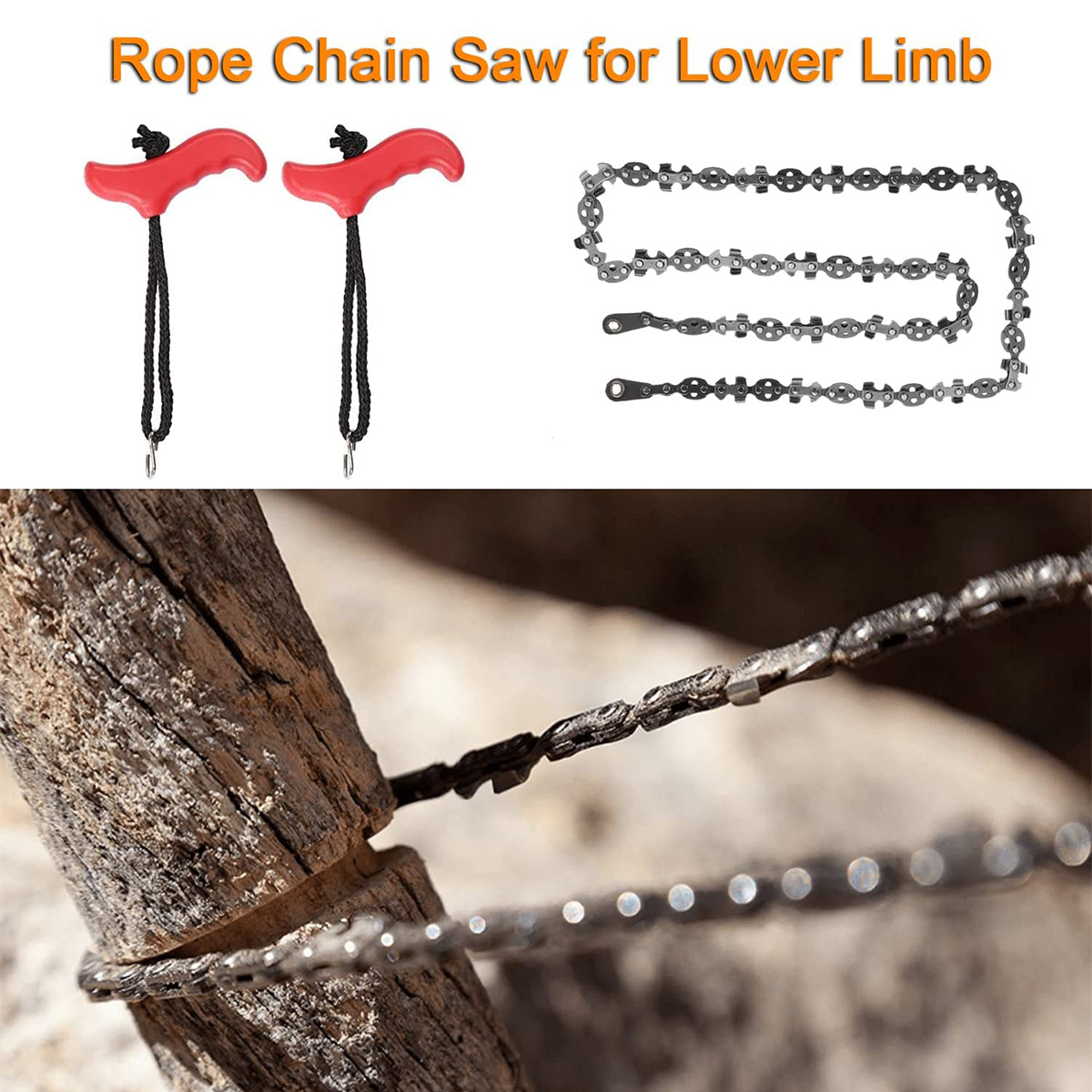 Reach Tree Limb Rope Saw, Folding Pocket Rope Chainsaw Tree Cutting Tool For Gardening Camping