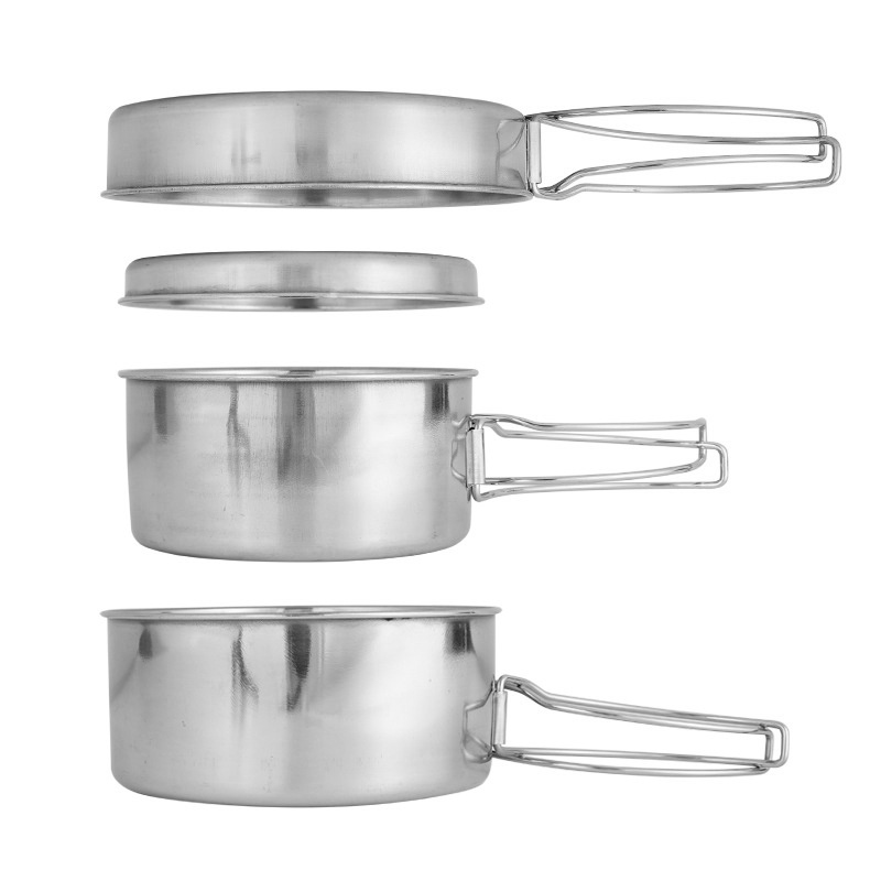 Camping Saucepan Stainless Steel Wok Household Cauldron Cooking Pot Double  Handle Work Pans Vok - AliExpress