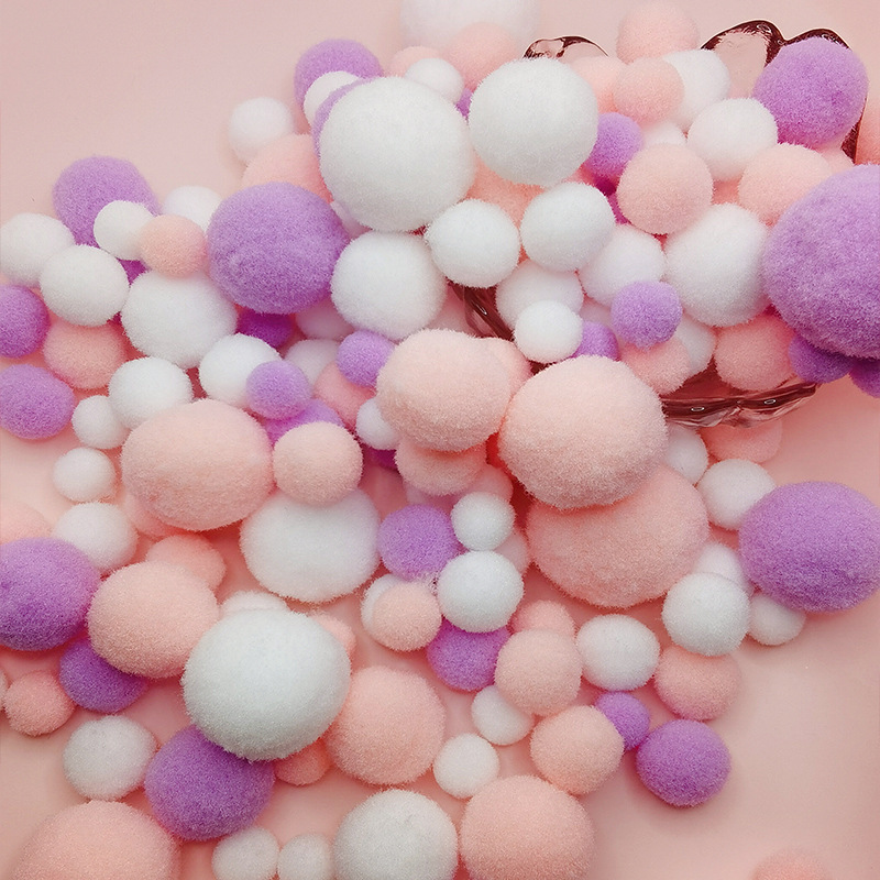 Assorted Home Party Holiday Decorations Crafts Soft Puff Balls Dia 3cm Dia  3cm 40Pcs