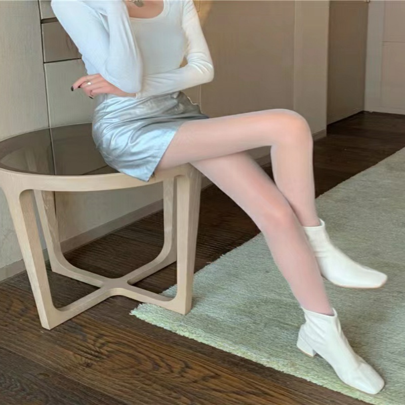 Sexy White Translucent Pantyhose High Waist Footed Sheer - Temu Canada