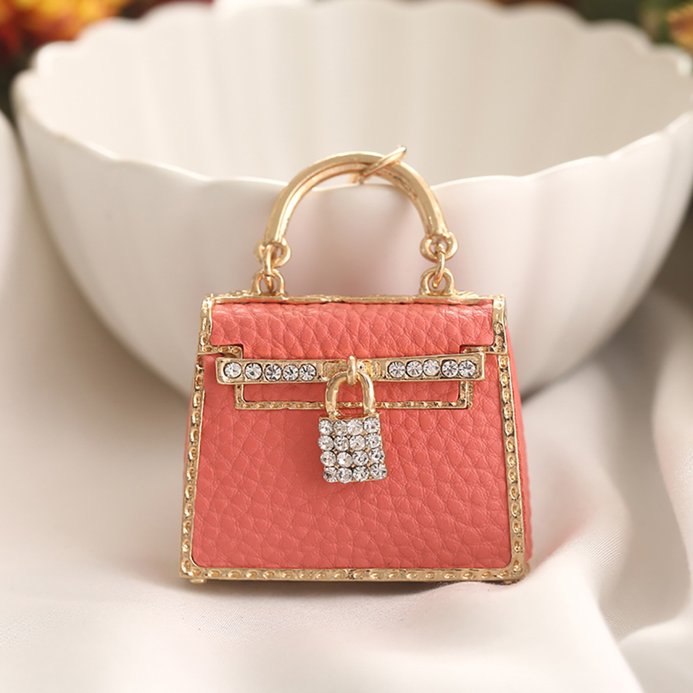 Fashion Gradient Rhinestone Coin Purse Lipstick Bag Keychain Light Luxury  Mini Bucket Storage Bag Car Key Pendant Female Wallet