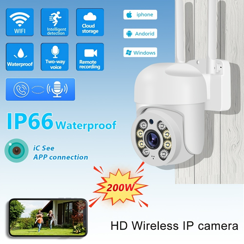 Podofo (us Plug) Wireless Wifi Security Camera 2mp Hd 1080p Ptz Ip ...