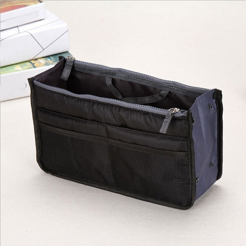 Vercord Mini Slim Small Felt Purse Organizer Insert Inside Handbag Tote  Pocketbook for Women Black