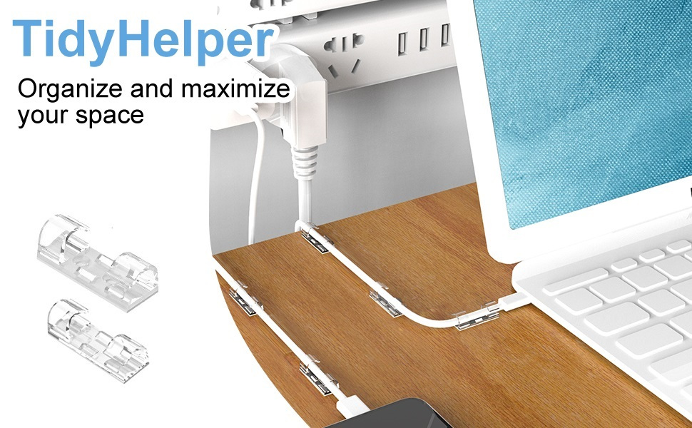 20pcs/Pack Cable Clips, Adhesive Cable Cord Organizer, Clear Wire Holder  Electric Wires For Organizing Cable Holders, For Office, Car, Desk  Nightstand