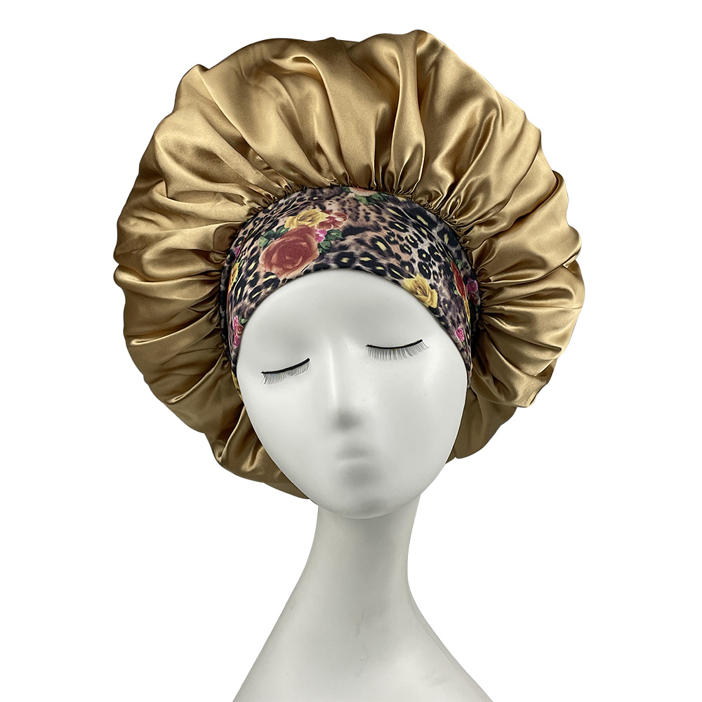 Printed Silk Wide Side Ladies Sleeping Cap