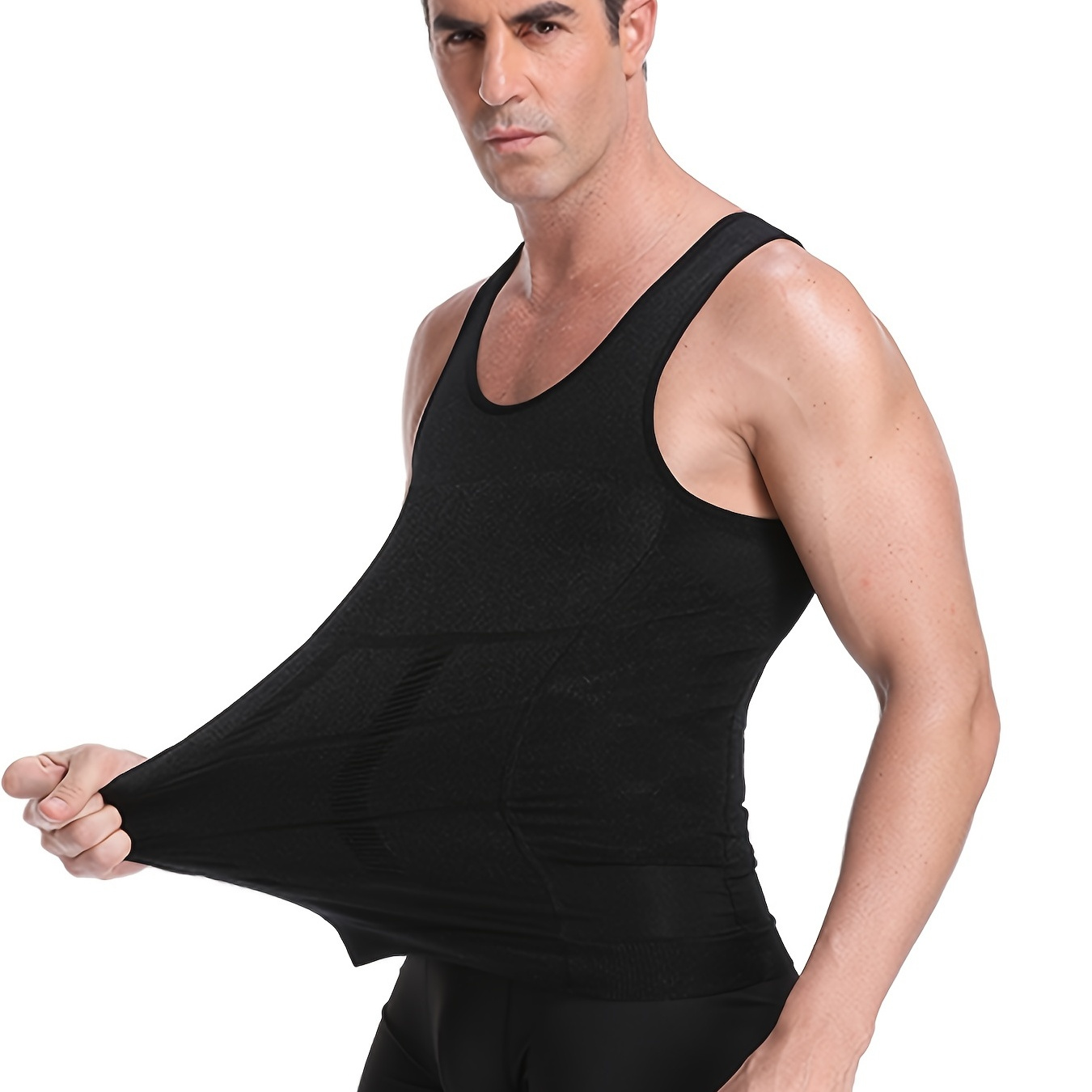 Unique Bargains Adult Mens Sliming Vest Body Shaper Tummy Belly Shapewear  Tank Top 