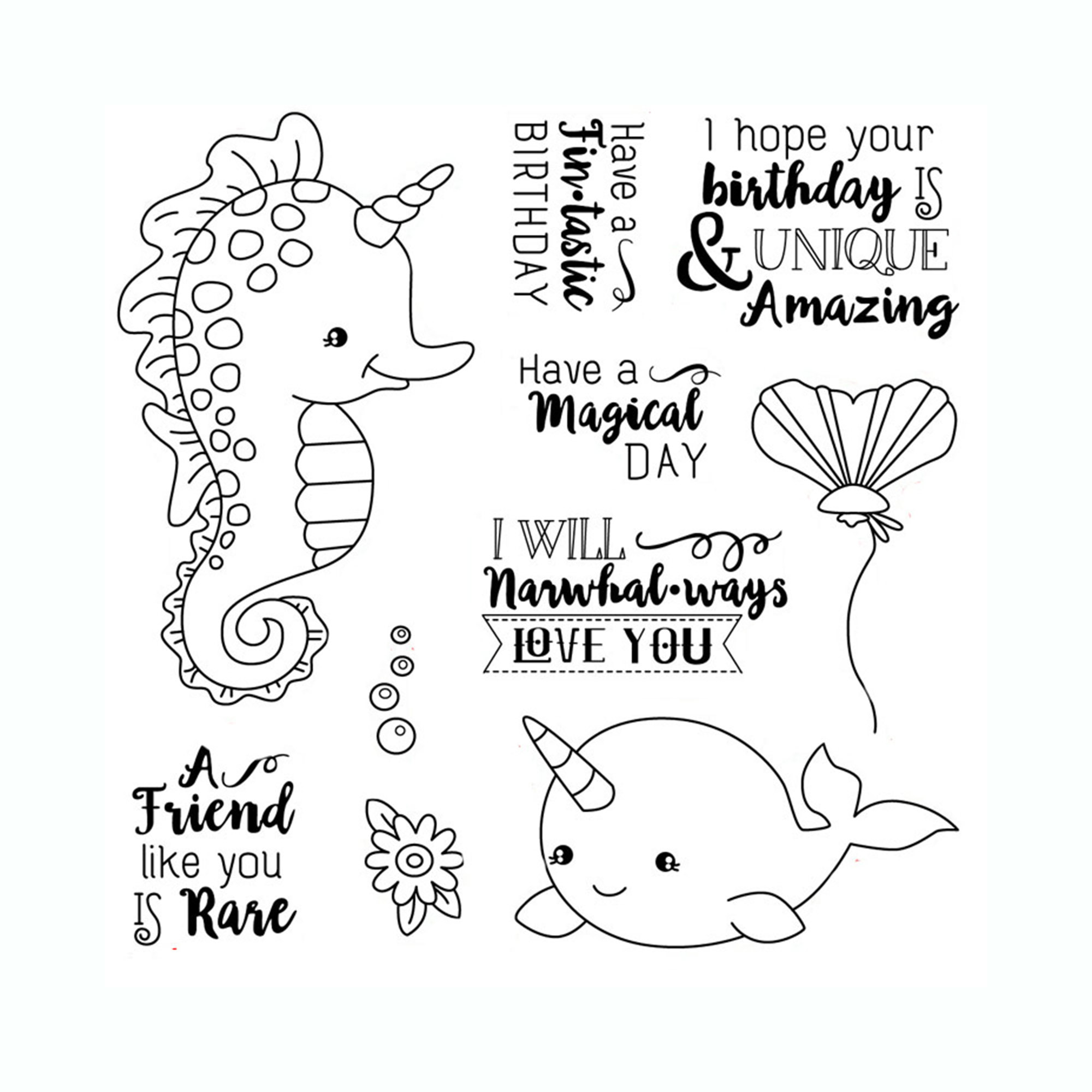 Magic Book Clear Stamps for Card Making, Cats Animal Clear Rubber Stamp for DIY Scrapbooking Decoration, Animal Transparent Silicone Seal Stamps for