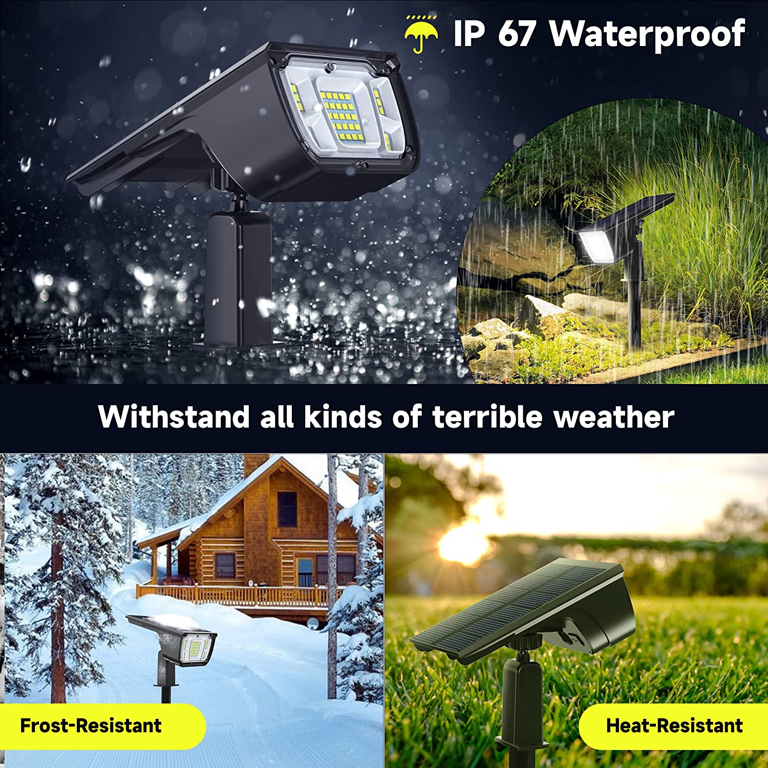 Solar Lawn Lights Led Outdoor Landscape Spotlights Garden Temu