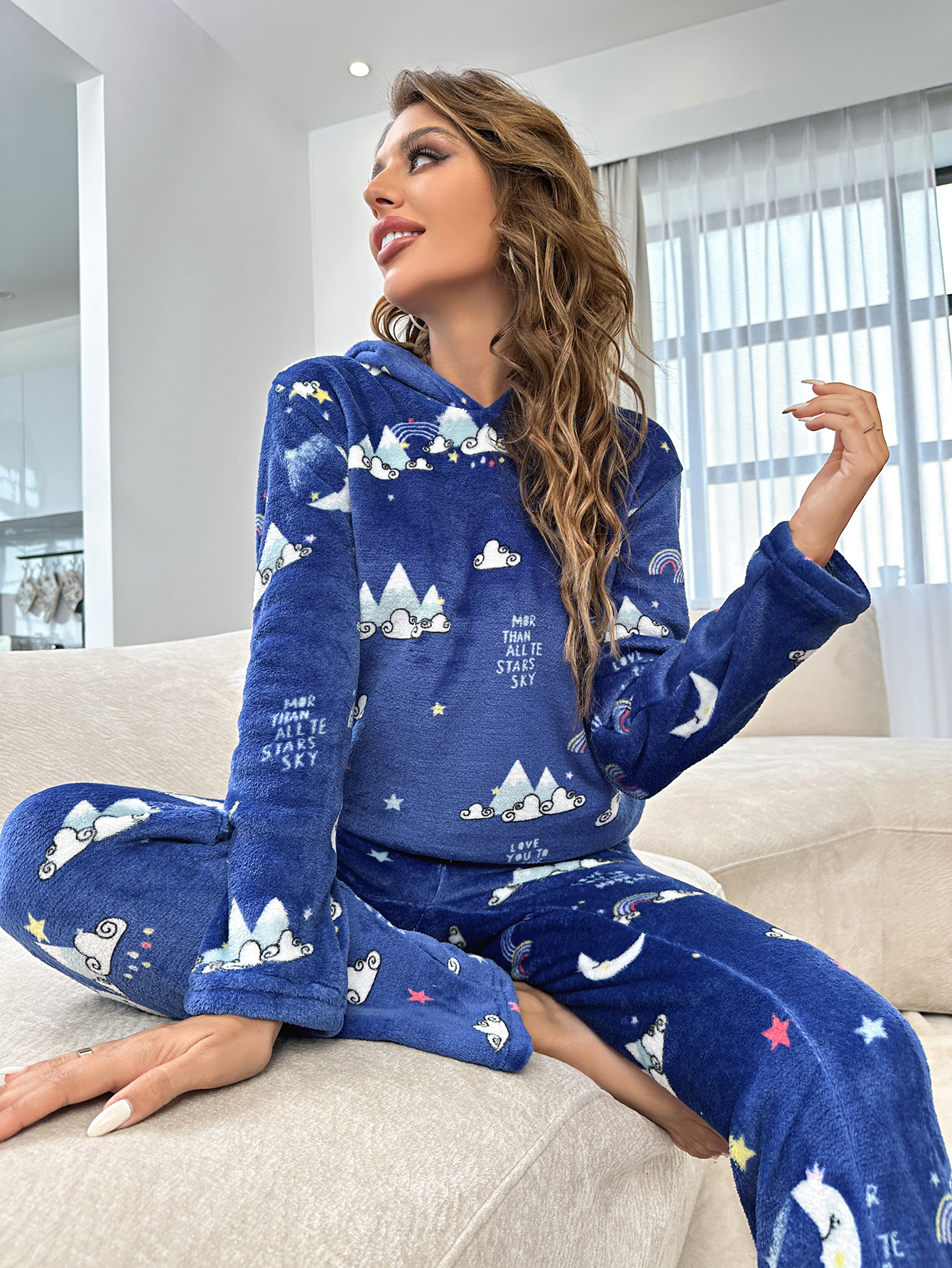 Soft Warm Pajamas Set Comfortable Long Sleeve Pajama Top - Temu Saudi Arabia