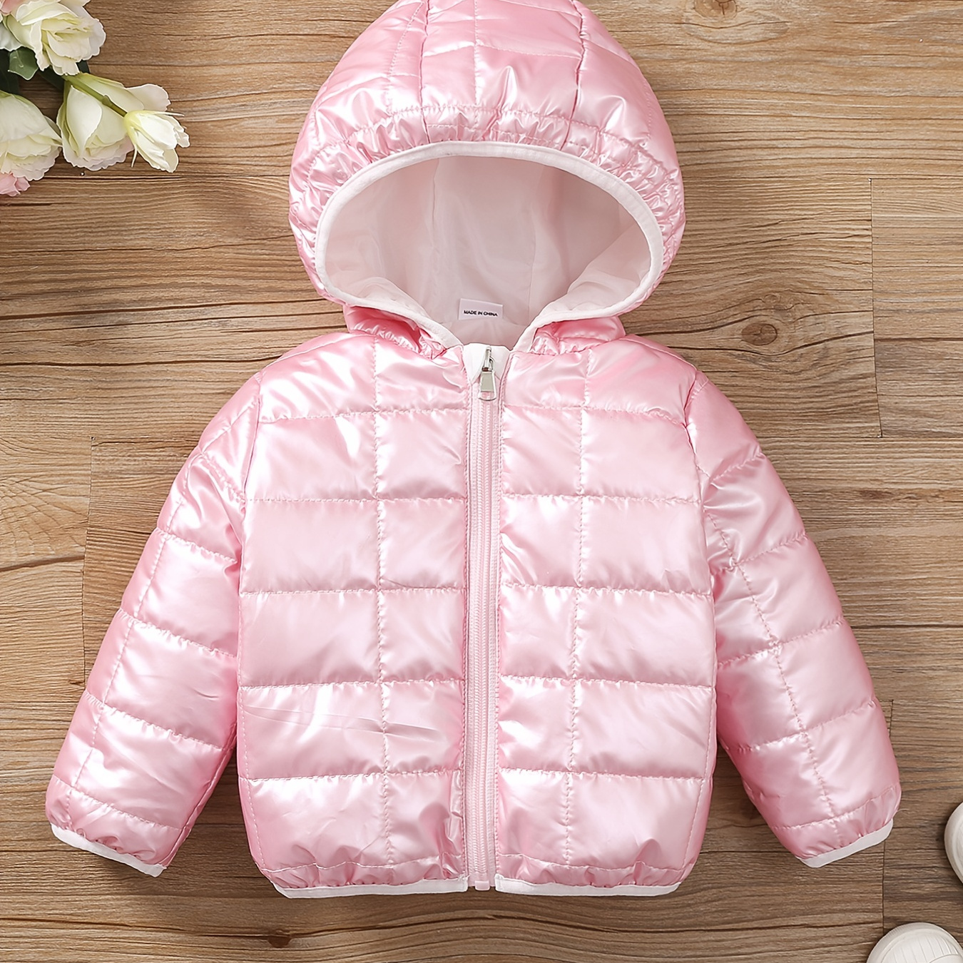 Boys And Girls Cottonpadded Zipper Hooded Jacket Kids Clothes For Winter Clothing, Shoes