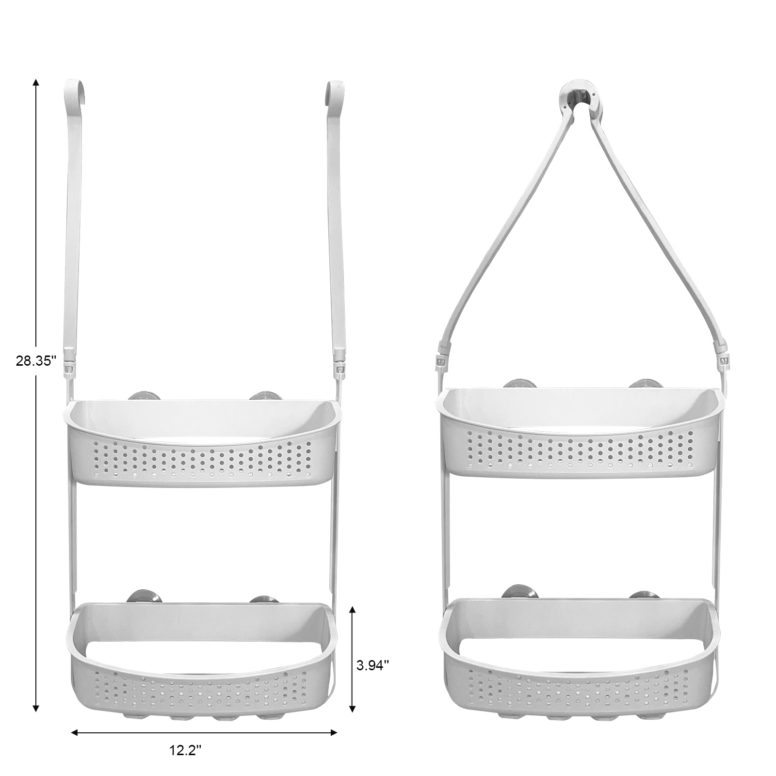 Plastic Shower Caddy Over Shower Head, Hanging Shower Caddy with Hook –  Salvage & Co Indy
