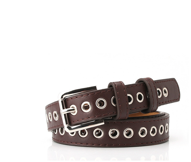 Women's Belts Metal Grommets Rivets Casual Pin Buckle - Temu