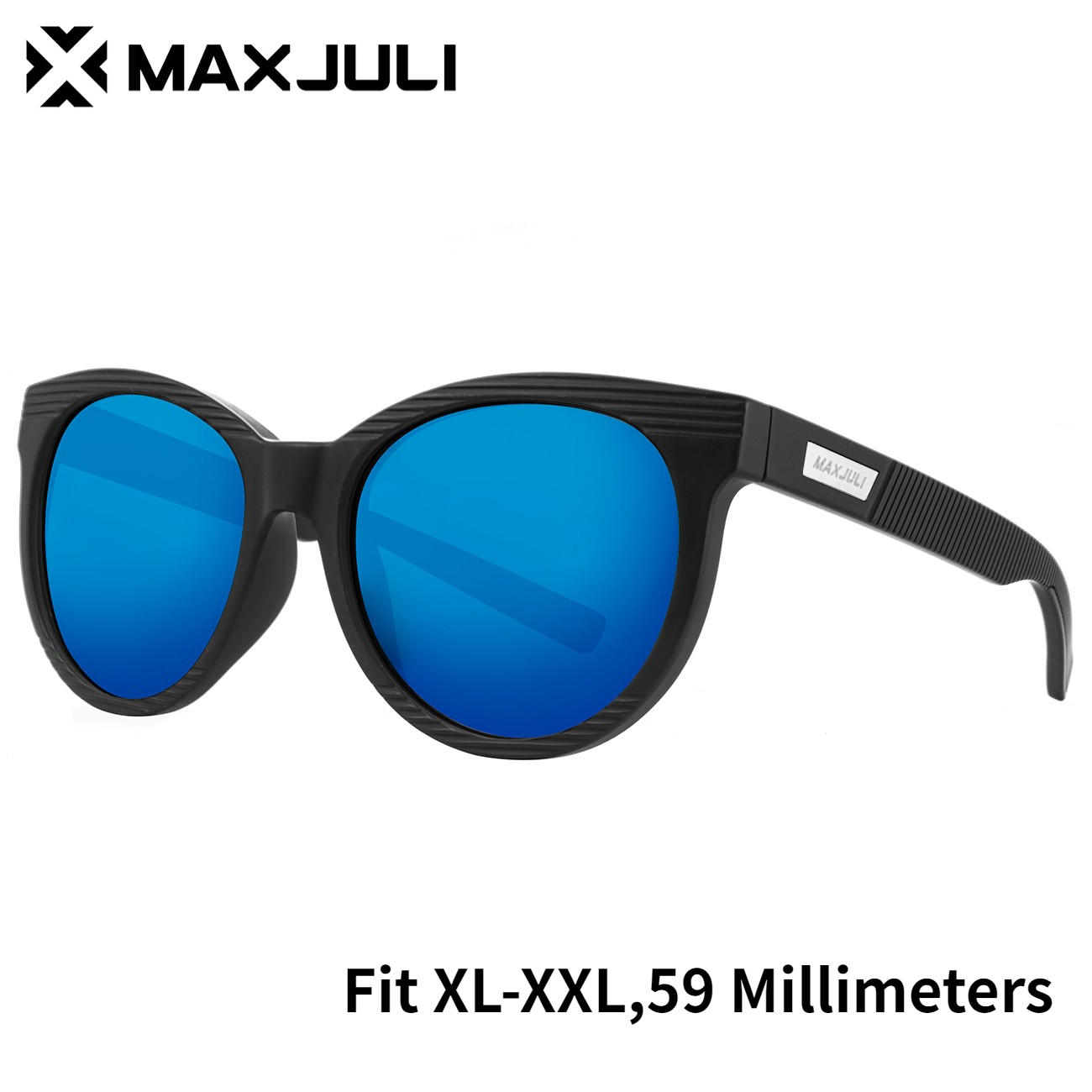  MAXJULI Polarized Big Sunglasses for Men Women with Big Heads  UV 400 Protection (fit M/L size) Black/Blue : Clothing, Shoes & Jewelry