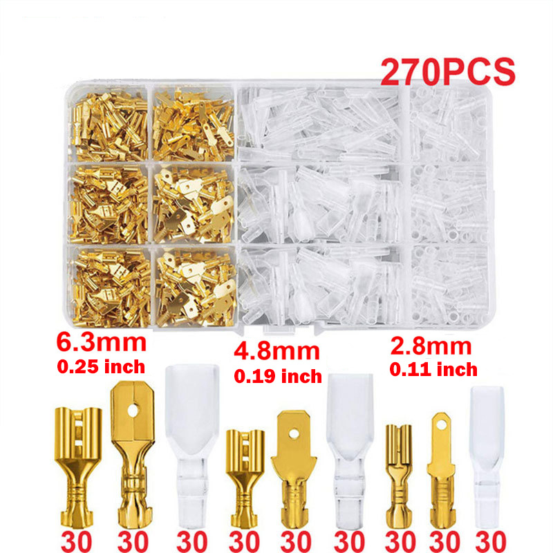 Kit Terminali A Crimpare Kinstecks 270 Pezzi - 2.8mm, 4.8mm, 6.3mm, Con Manicotti Isolanti - Foto 5