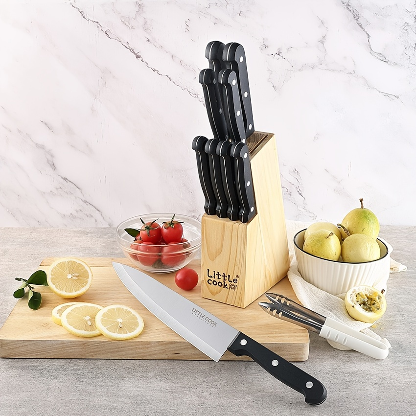 18pcs/set, Knives Set, Kitchen Knife Set With Block, Germany High Carbon  Stainless Steel Chef Knife And Block Set, Knives Set For Kitchen With  Sharpen