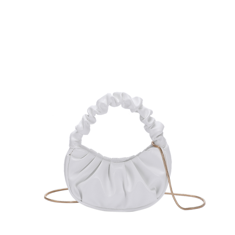 Solid Green Hobo Bag Ruched Detail Minimalist PU