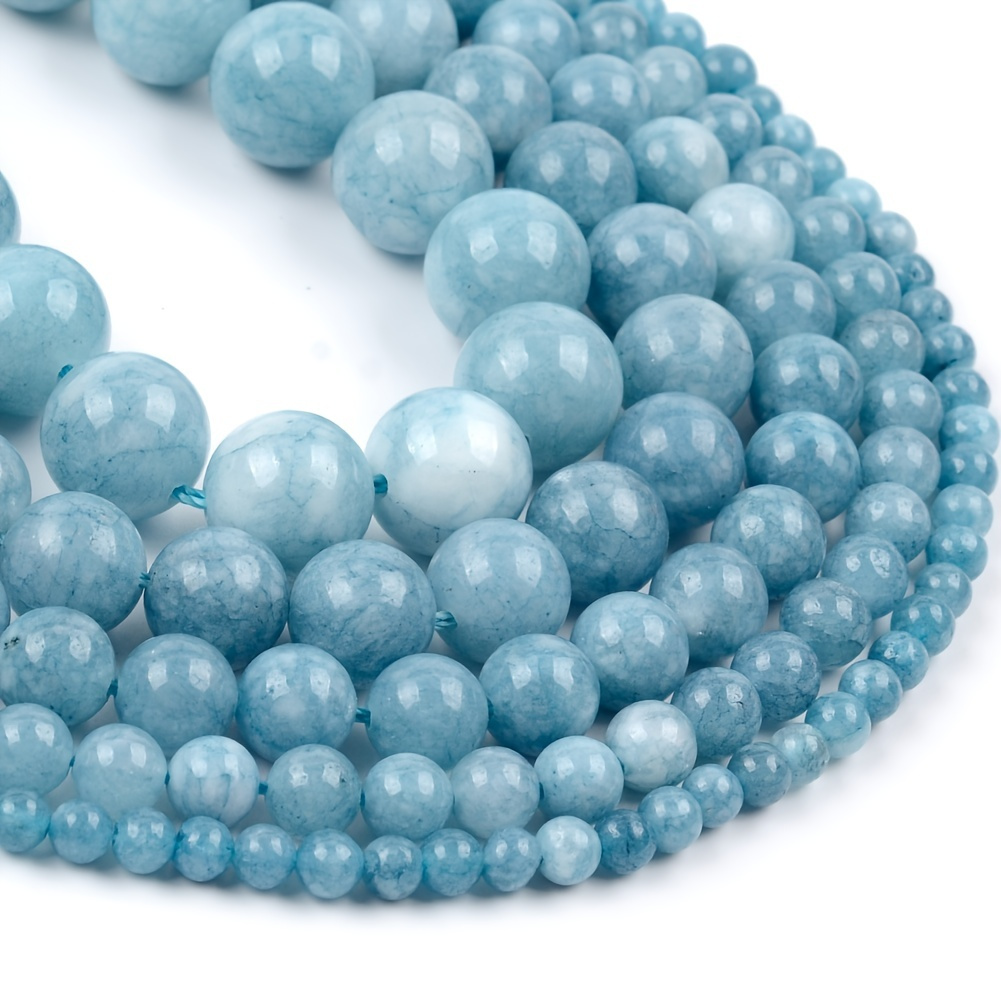 

4mm (0.157") -12mm (0.472") Natural Aquamarine Loose Beads For Jewelry Making Diy Bracelets Necklace 15" (cord Not Included)