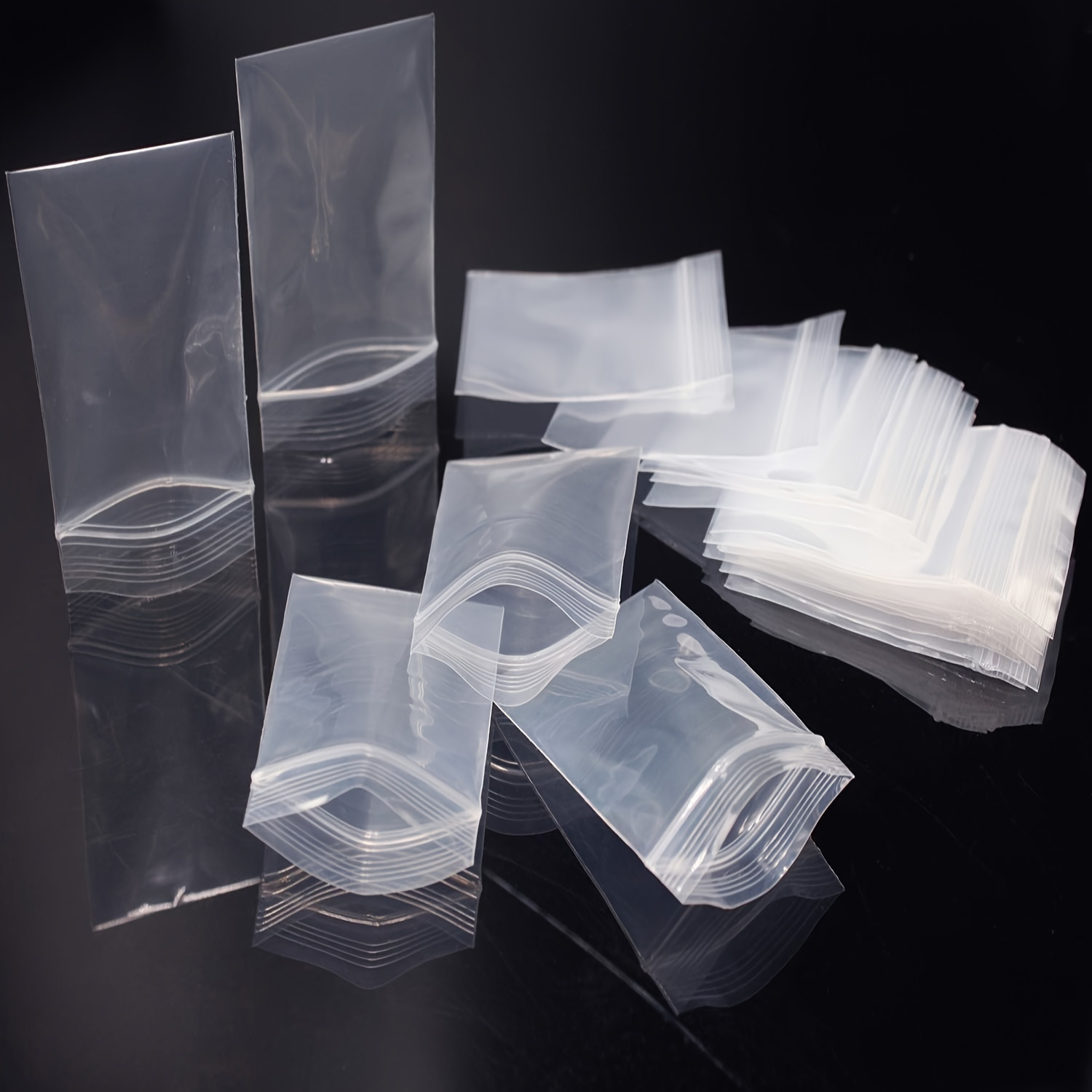 

50pcs Small Plastic Bag, Mini Bag, Thick, Transparent, Mil (double-sided), 2 Inches × 2.4 Inch, Jewelry Bag, Pill Bag, Food Storage Bag, Earring Bag, Plastic Packaging Bag, Grocery Bag