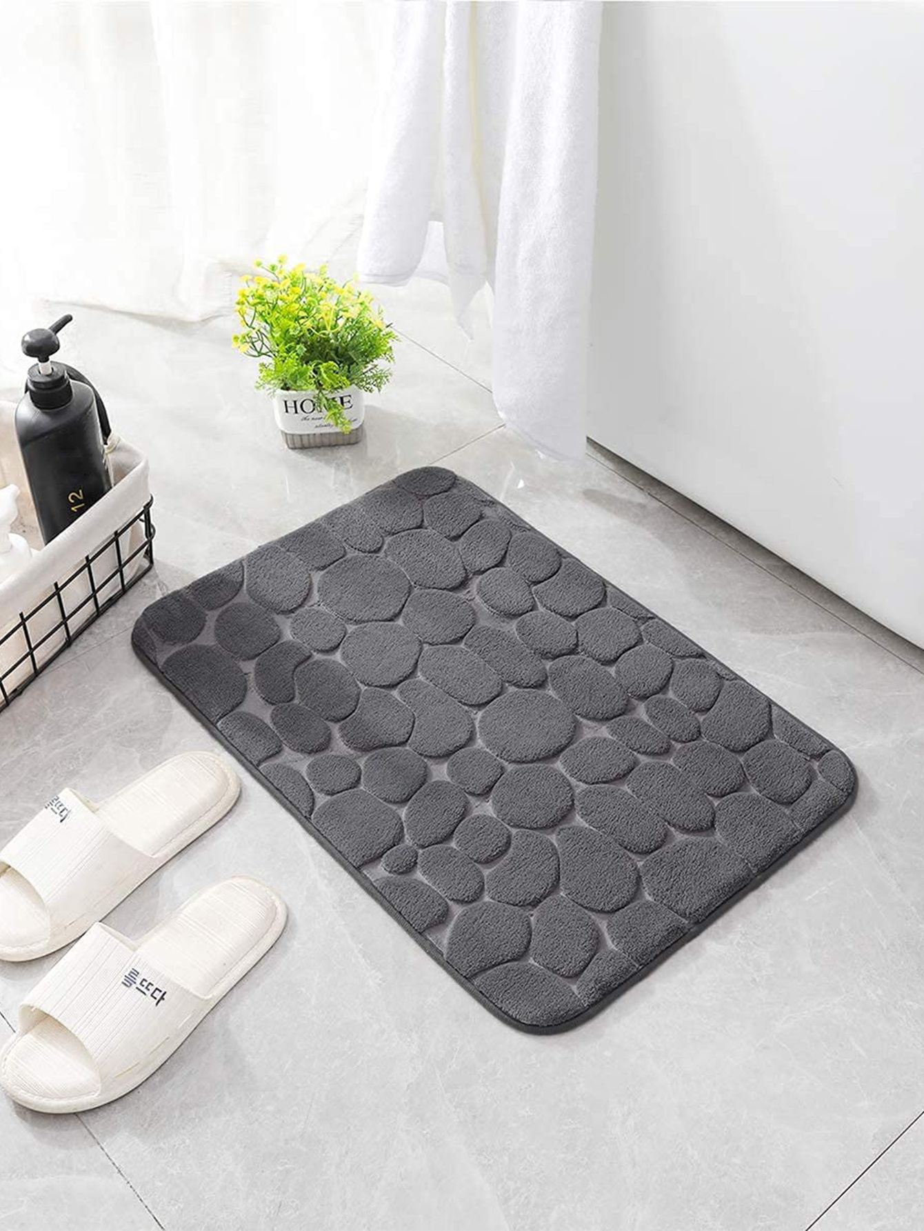 ダークグレーの石模様のフロアマット 1 枚 - home & kitchen - Temu Japan