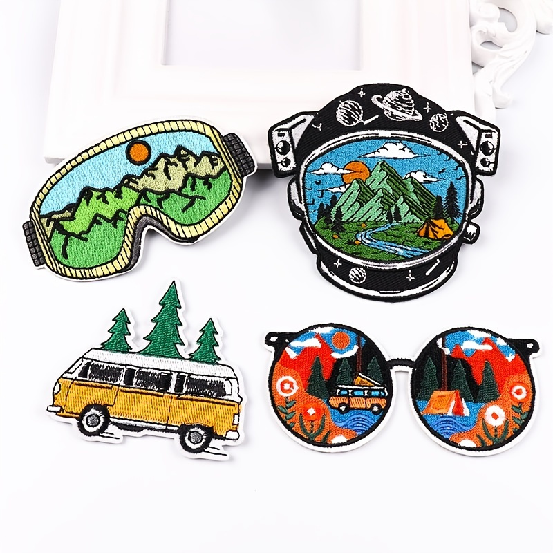 Hiking Camping Patches For Clothing Stickers Diy Hook Loop Badges Mountain  Embroidery Patch Iron On Patches On Clothes Stripes - Patches - AliExpress