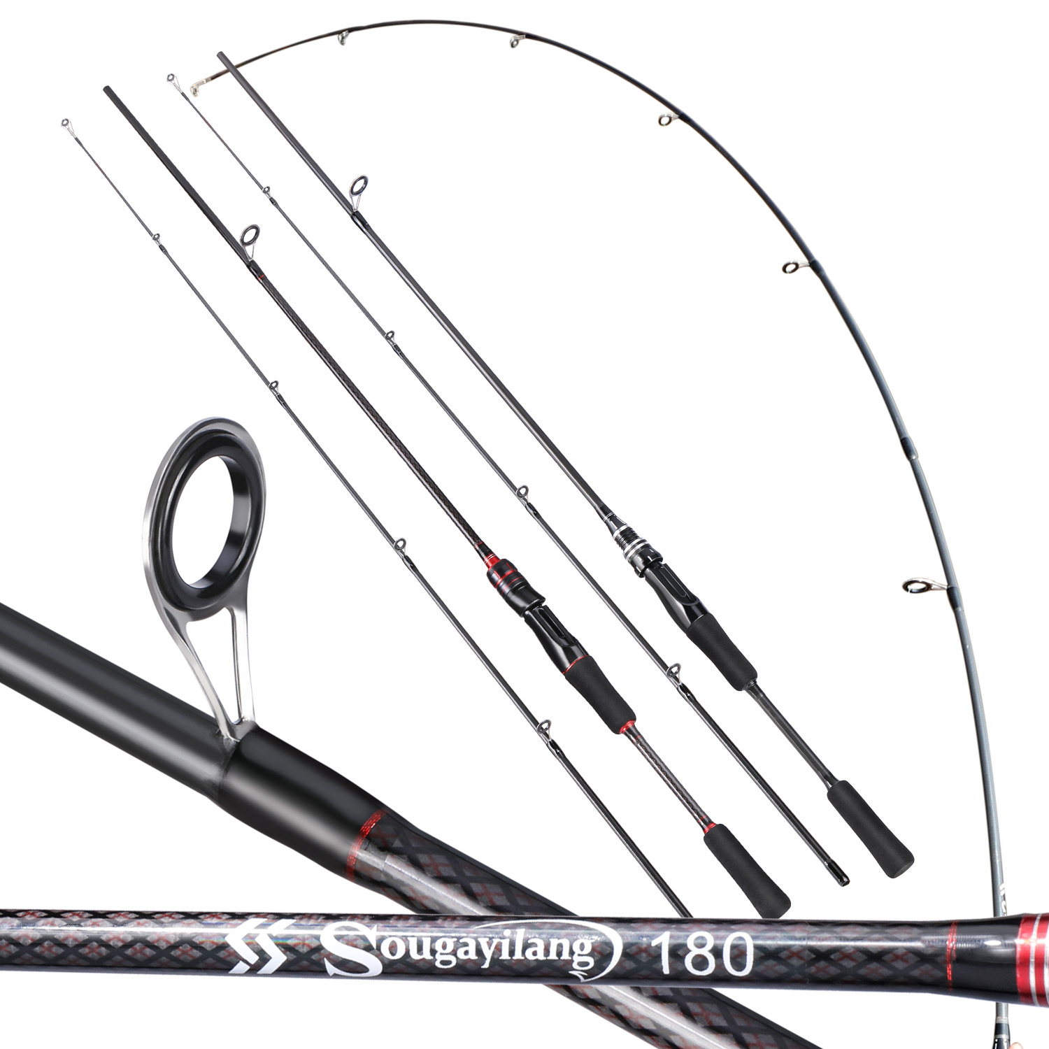Sougayilang Spinning Fishing Rod Double Sections For Temu