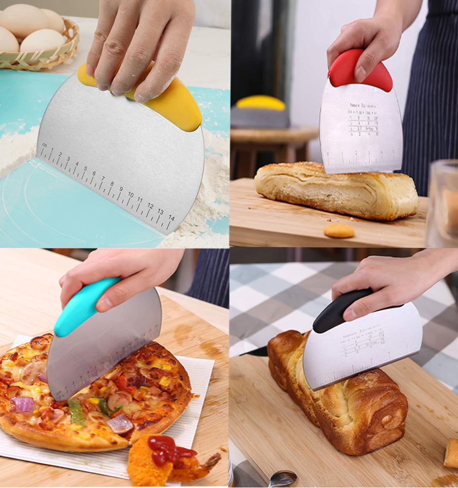 Dough Scraper For Baking Silicone Dough Slicer With Measuring