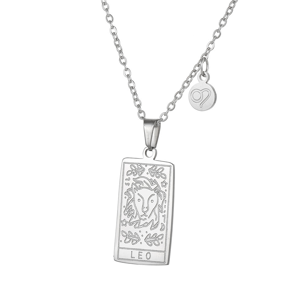 Stainless Steel Tarot Card Pendant Necklace 18k Gold Plated - Temu