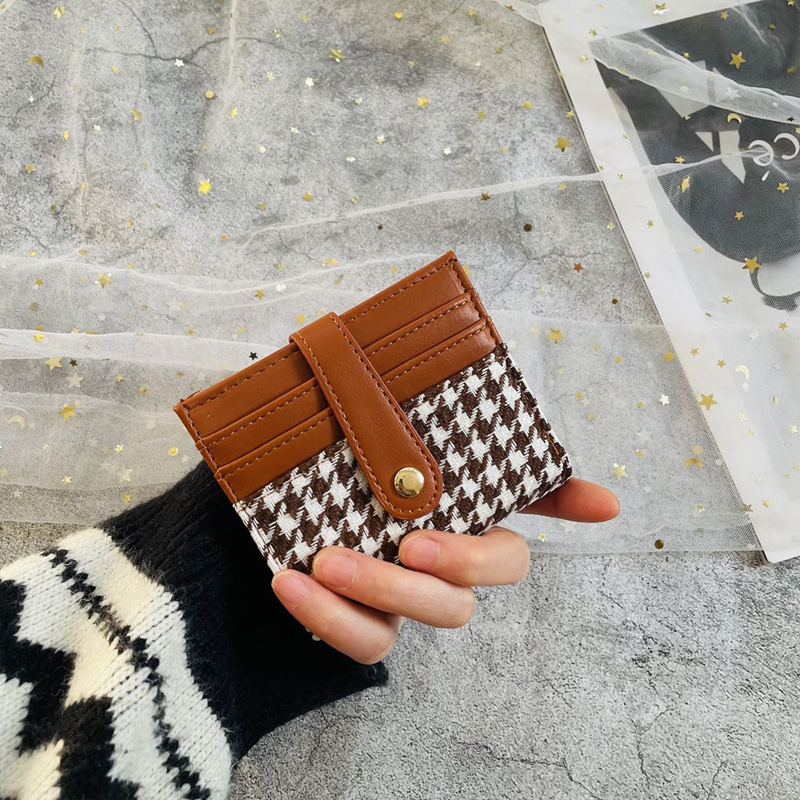 Checkered Brown Mini Wallet