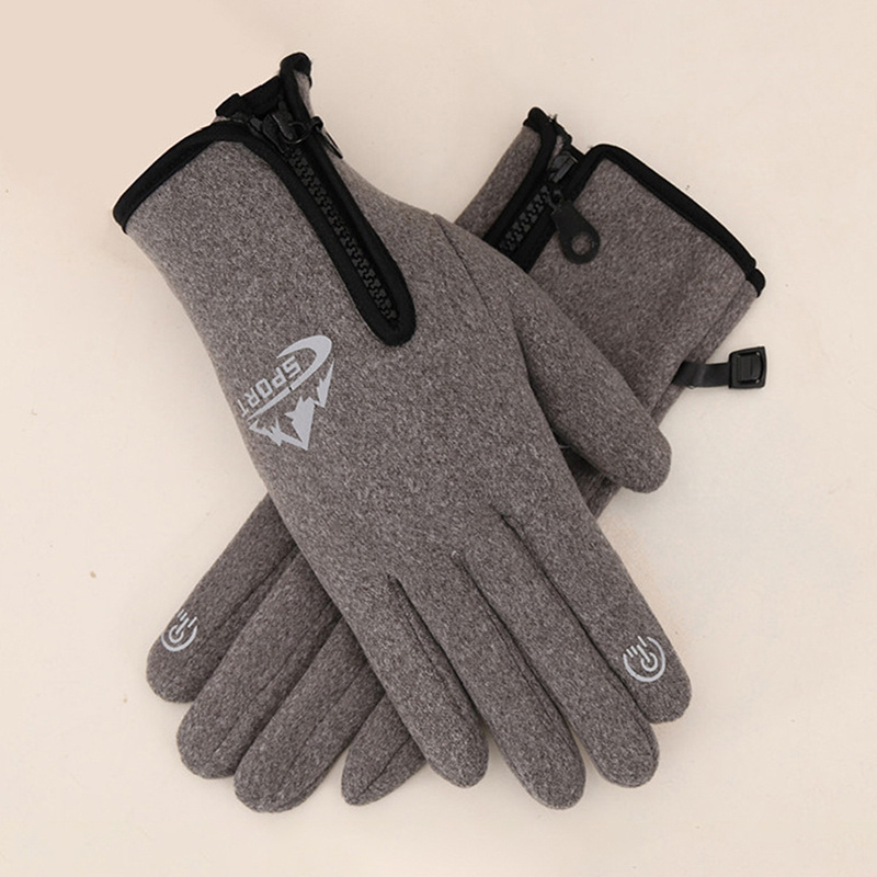 1pair Thermal Zip Ski Gloves Fleece Thermal Windproof - Temu Canada