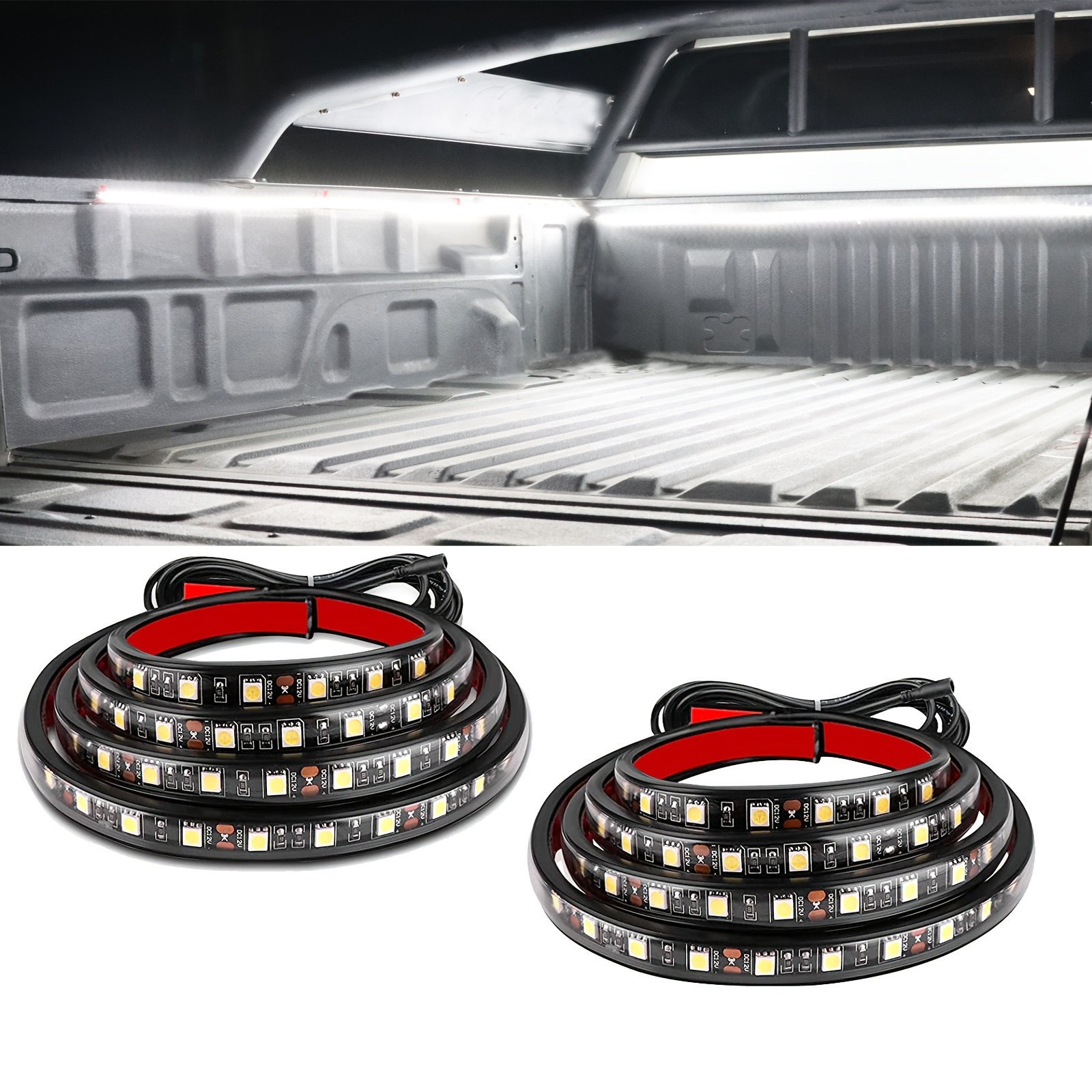 2Pcs 60 Dimming Truck Bed Led Light Strip White for Ford Dodge Chevy