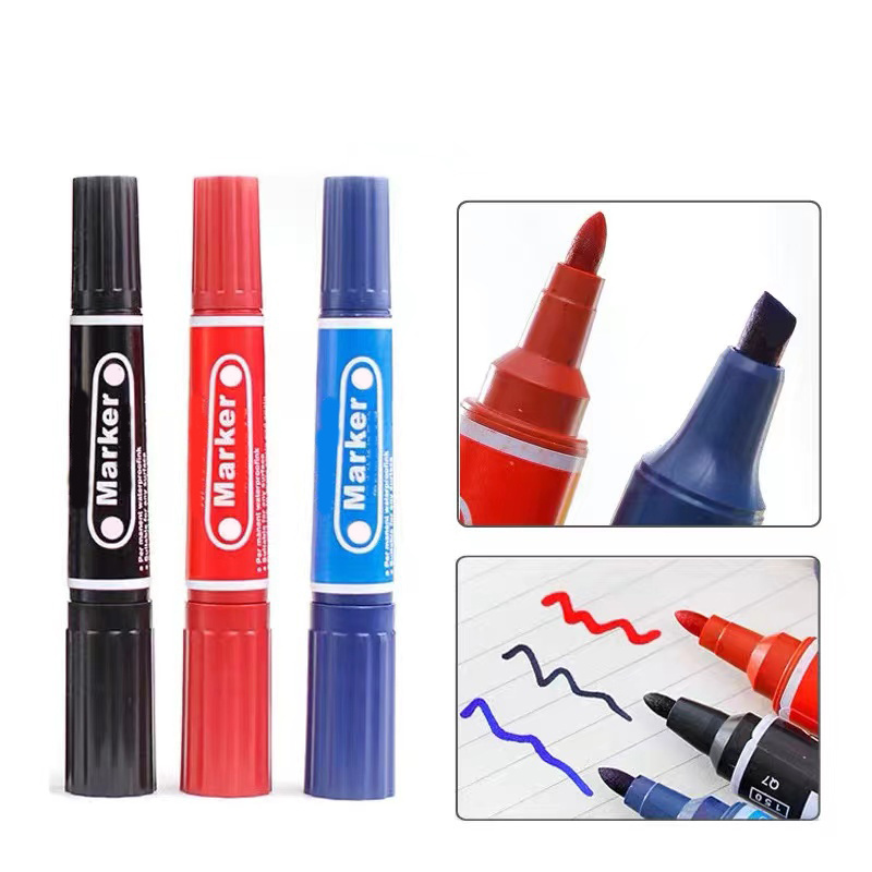 Wholesale Bulk Logistics Courier Black/blue/red Color Double Head Round Toe  Oil Waterproof Permanent Marker Pen, Permanent Marker, Double Head Marker,  Marker Pens - Buy China Wholesale Waterproof Permanent Marker Pen $0.2