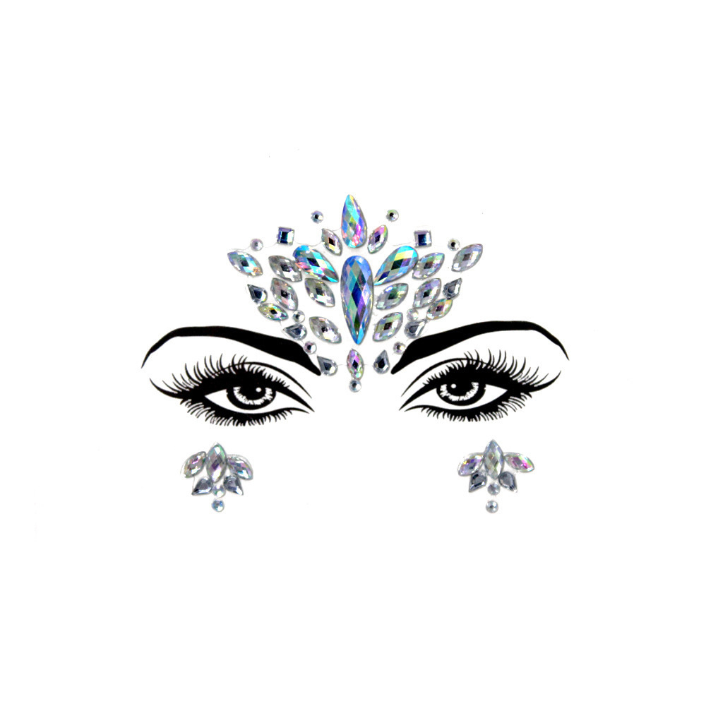 Rhinestone Face Gems Jewels, Festival Face Jewels Tattoo Stickers, Rave  Crystals Face Gems Stick on, Body Gem Stones Bindi Temporary Face Tattoos  for Festival R…