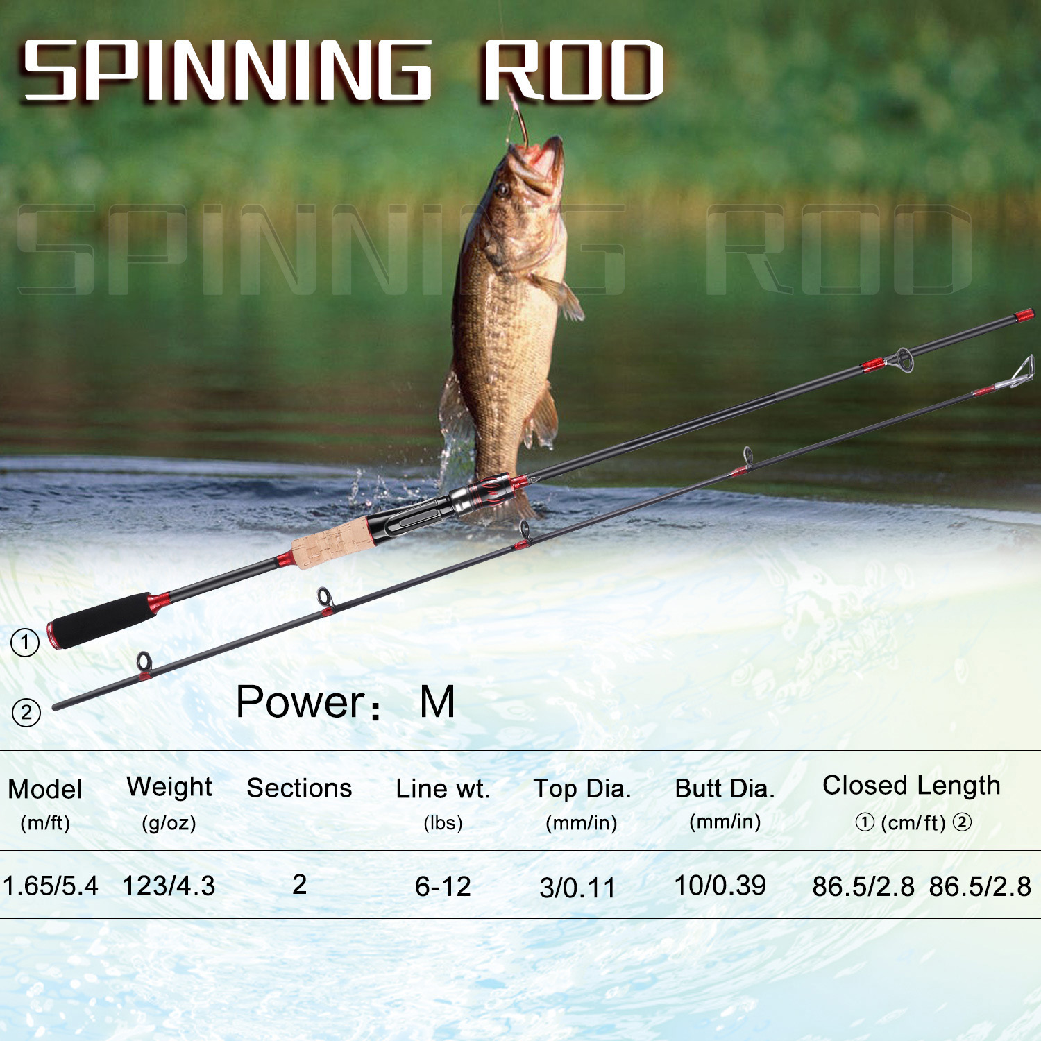 Sougayilang Spinning / Casting 2 Section Fishing Rod Fishing - Temu