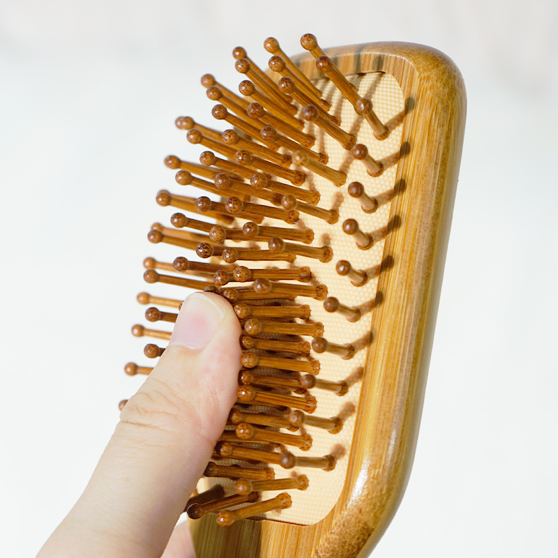 Cepillo de madera de bambú cuadrado BANBU Cabello fuerte y sin frizz