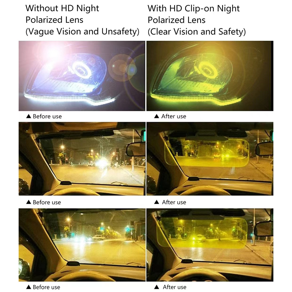 1pc Night Vision Clip On Glasses Polarized Uv400 4 Styles Available