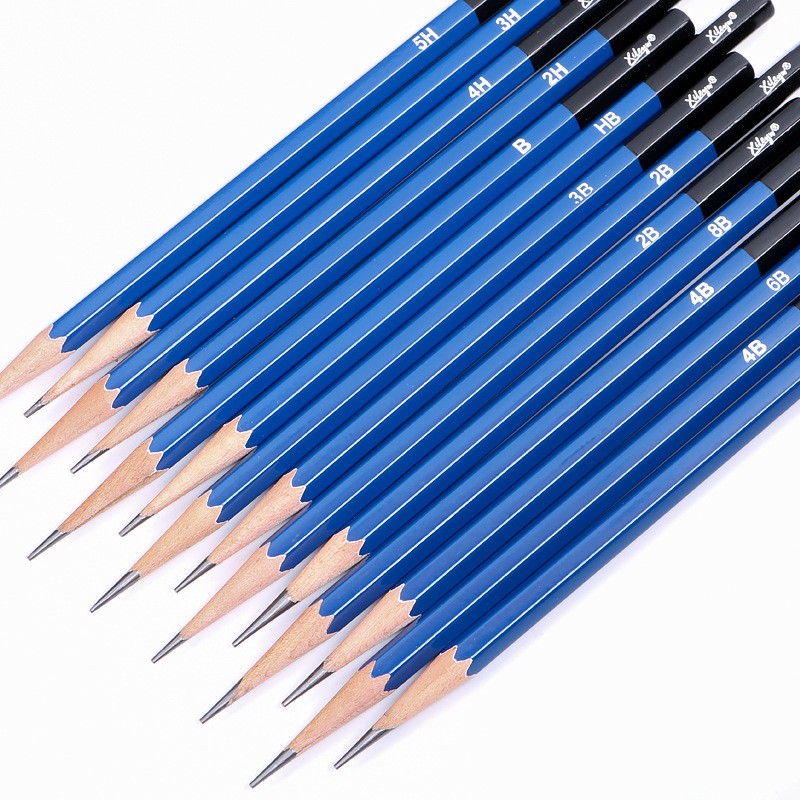 14pcs/set Kit di matite per disegno e pittura 5H-8B Nucleo in grafite asta  blu Non facile da rompere Nucleo facile da affilare per principianti