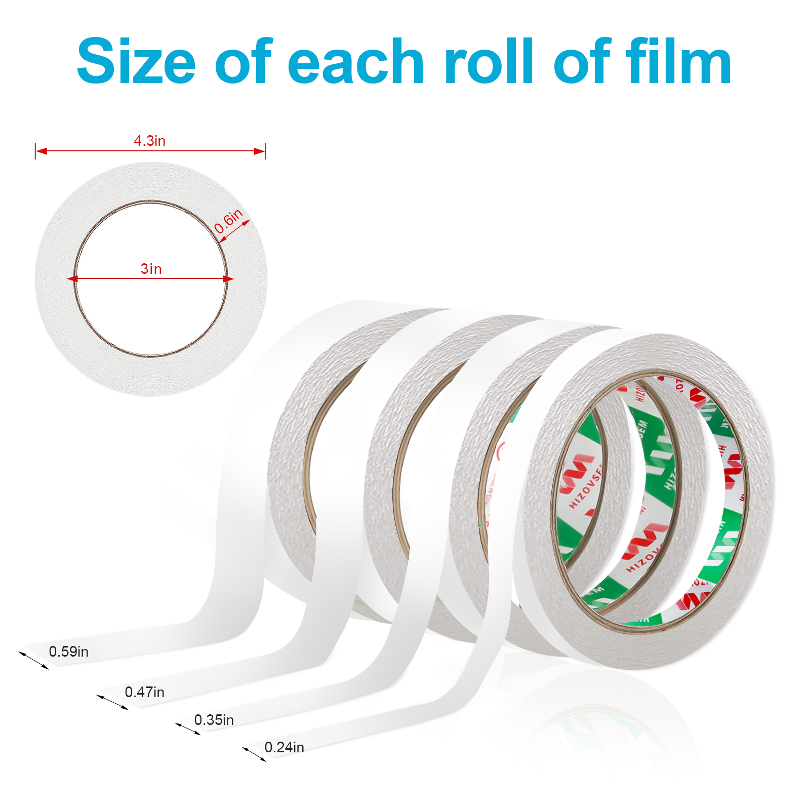 Kesote 5 rollos de cinta adhesiva de doble cara para manualidades, álbumes  de recortes, rollo fino de cinta adhesiva de doble cara de 1/4 pulgadas