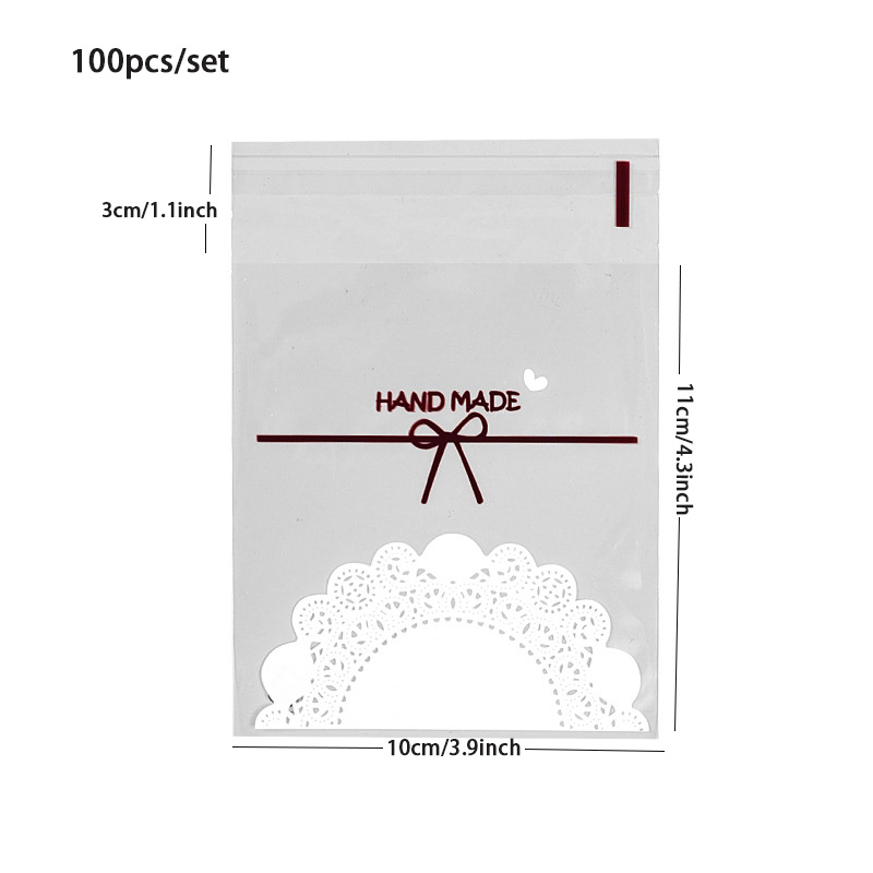 100pcs Plastic Packaging Bag, Cartoon Graphic Candy & Cookie Self-Adhesive Packaging  Bag