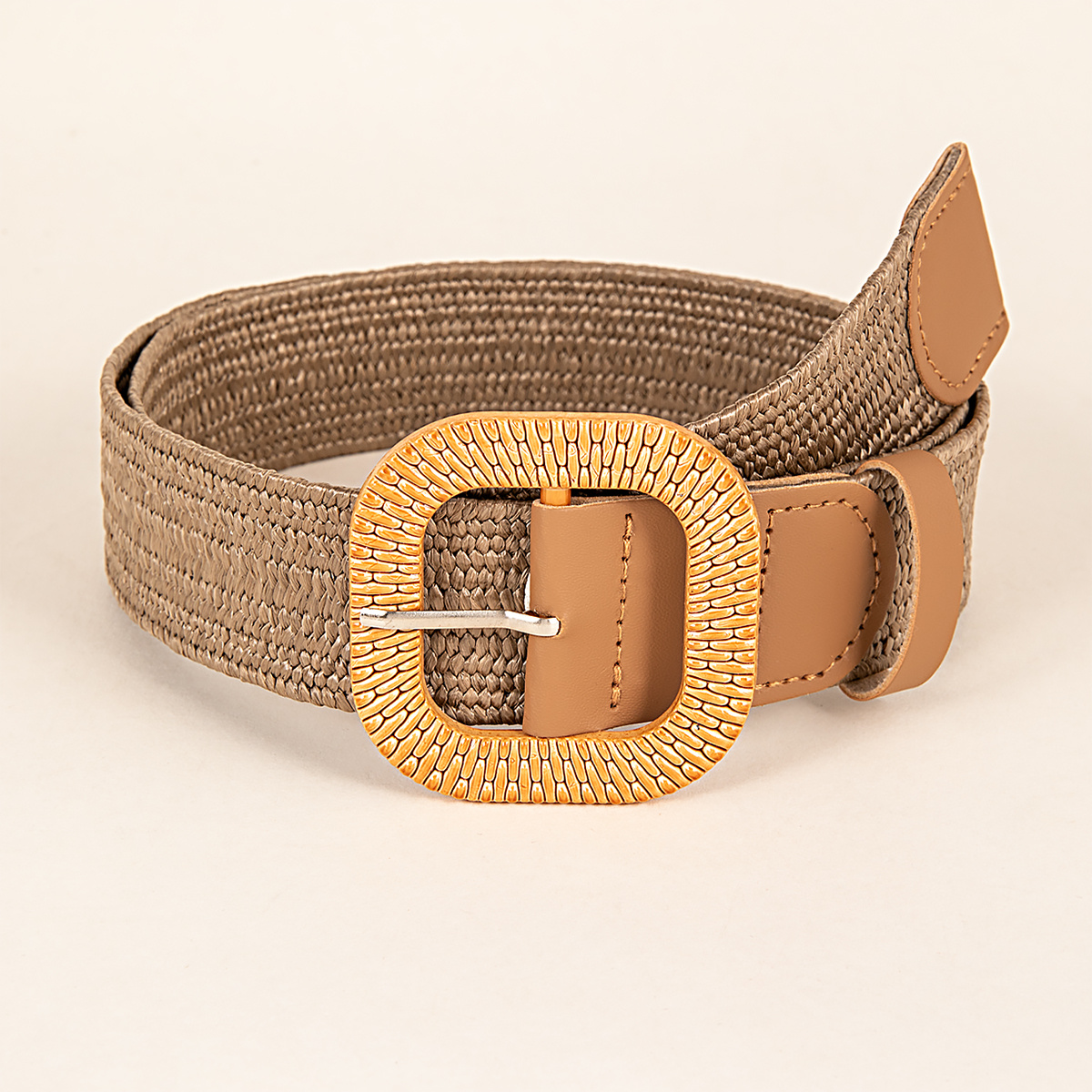 Women Belt Straw Woven Elastic Stretch Wide Waist Belts For Dresses With  Buckle