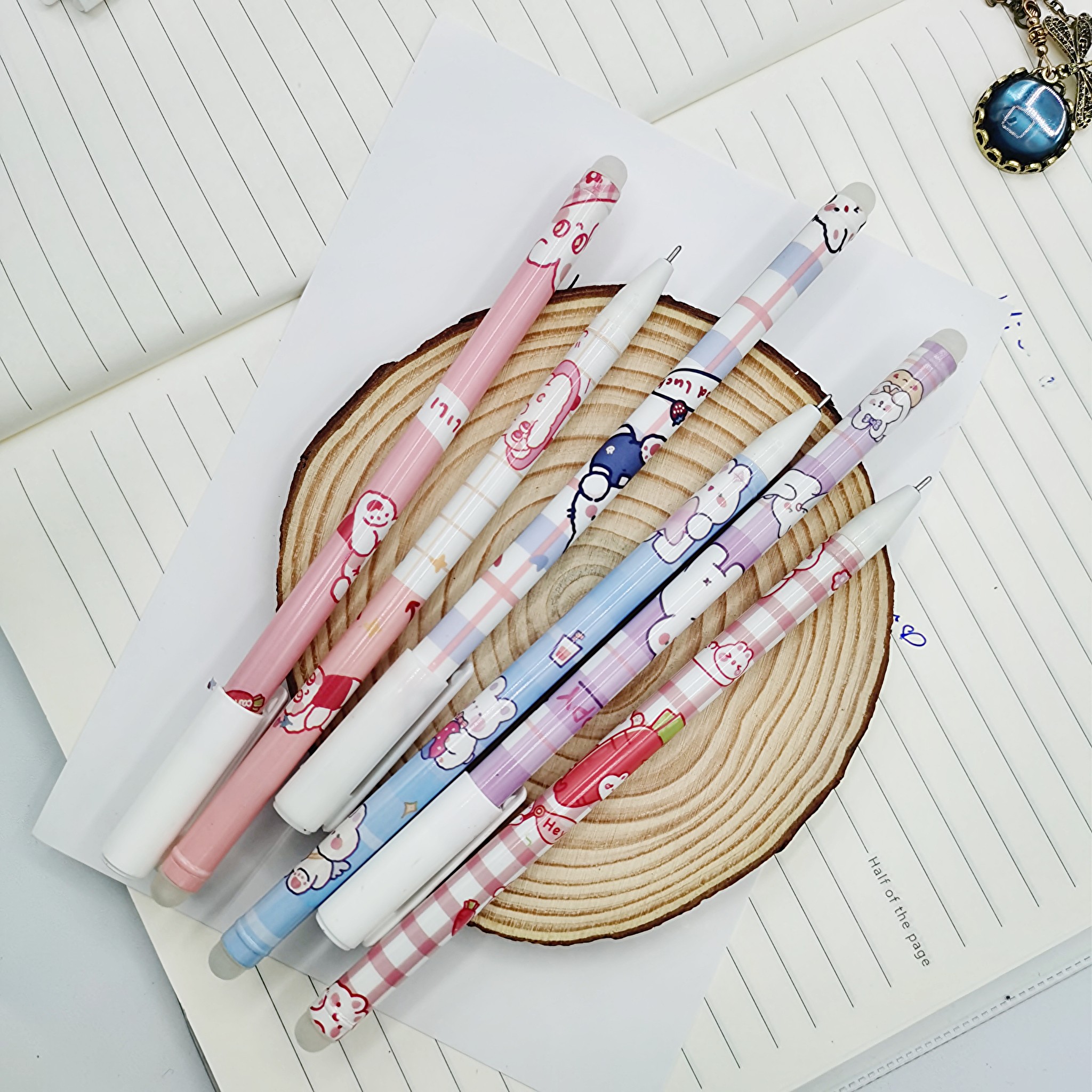 6pcs Simple And Cute Korean Style Gel Pen Rabbit Blue 0 5mm Erasable ...