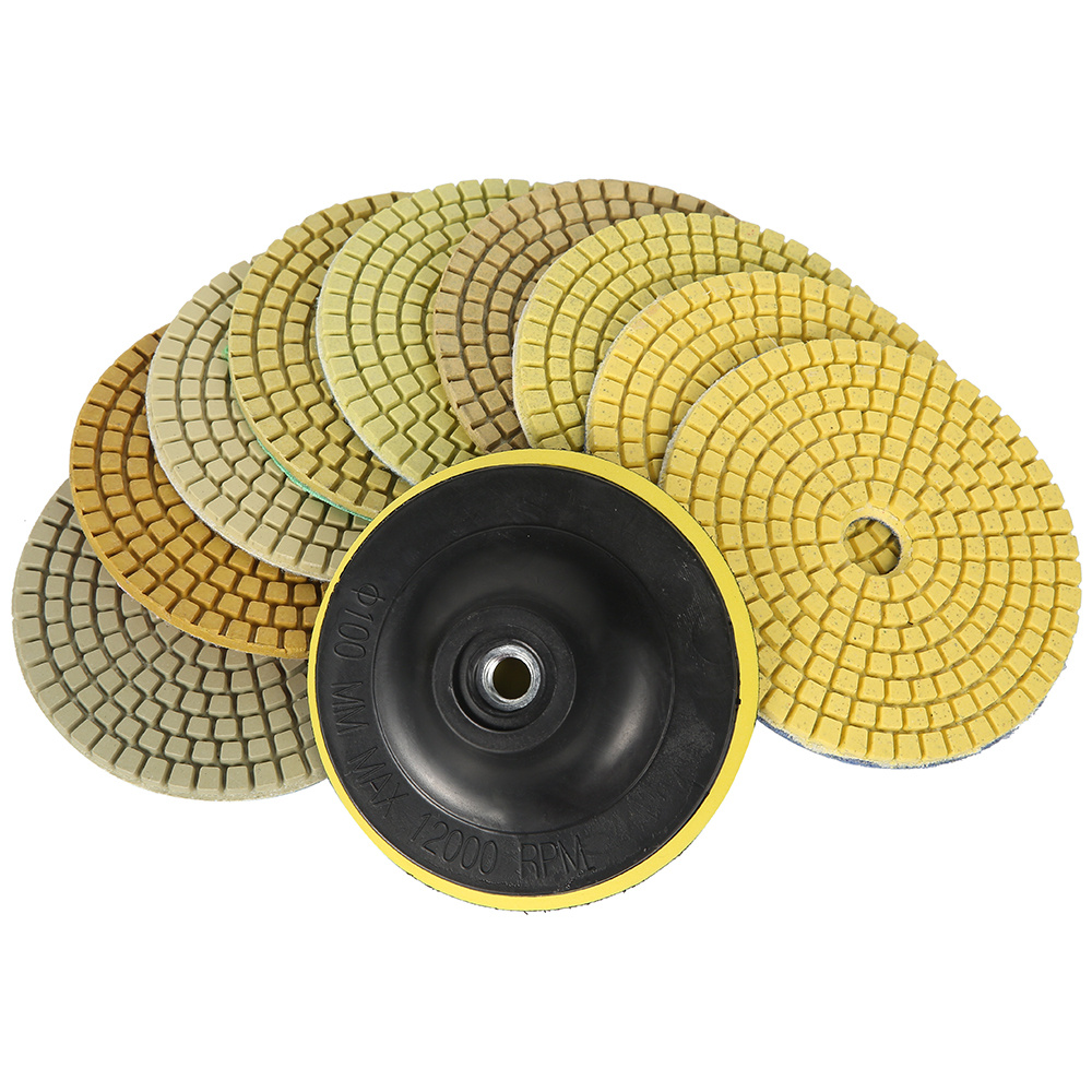SHDIATOOL 6pcs/Set 5 Inch Sanding Discs for Granite Marble Stone Tile  Polishing Dia125mm Wet White Bond Polishing Pads